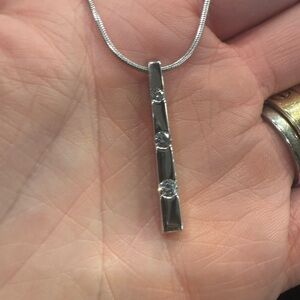 Movado 18kw diamond bar necklace